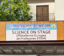 A Science on Stage banner at the Diverciencia fair