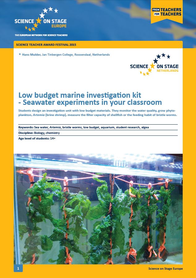 Cover Seawater experiments 