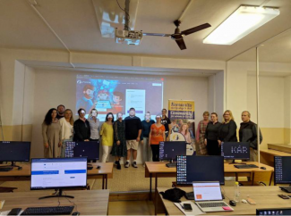 Professional development training in Slovakia A workshop group photo