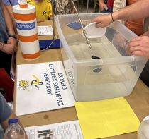 An experiment set-up during a conference