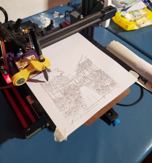 3-D-Printer making a drawing
