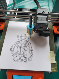 3-D-Printer making a drawing