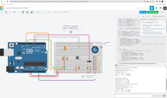 The circuit simulated in tinkercad.com environment