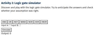 Screenshot of the logic gates simulator