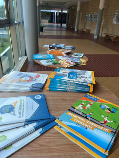A display of Science on Stage brochures and flyers