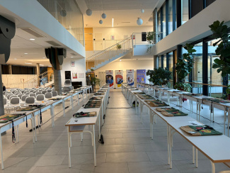 View of a spacious conference venue before the arrival of visitors