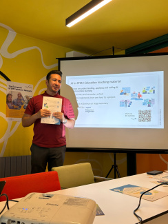Teacher presenting materials