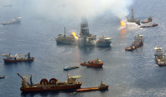 The Discoverer Enterprise and the Q4000 work around the clock burning undesirable gases from the still uncapped Deepwater Horizon well.