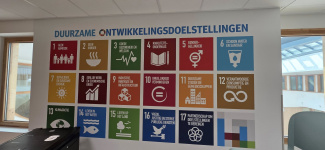 A display of symbols for the Sustainable Development Goals