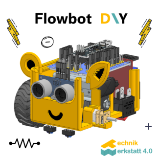 a robot with a yellow case which is open on one side